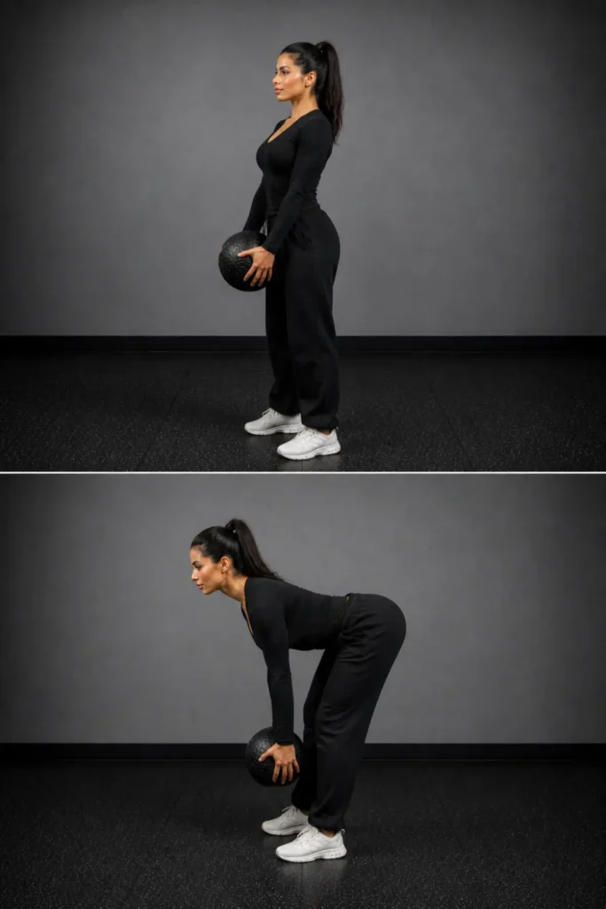Medicine ball Romanian deadlift