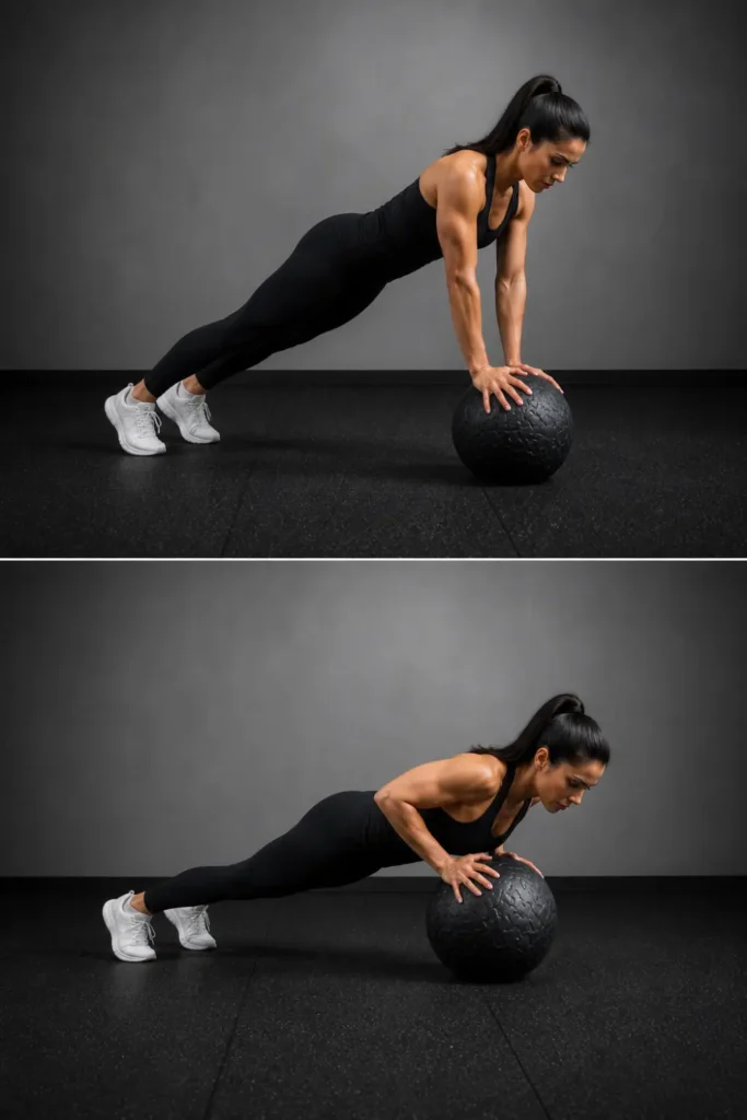 medicine ball pushup two panel