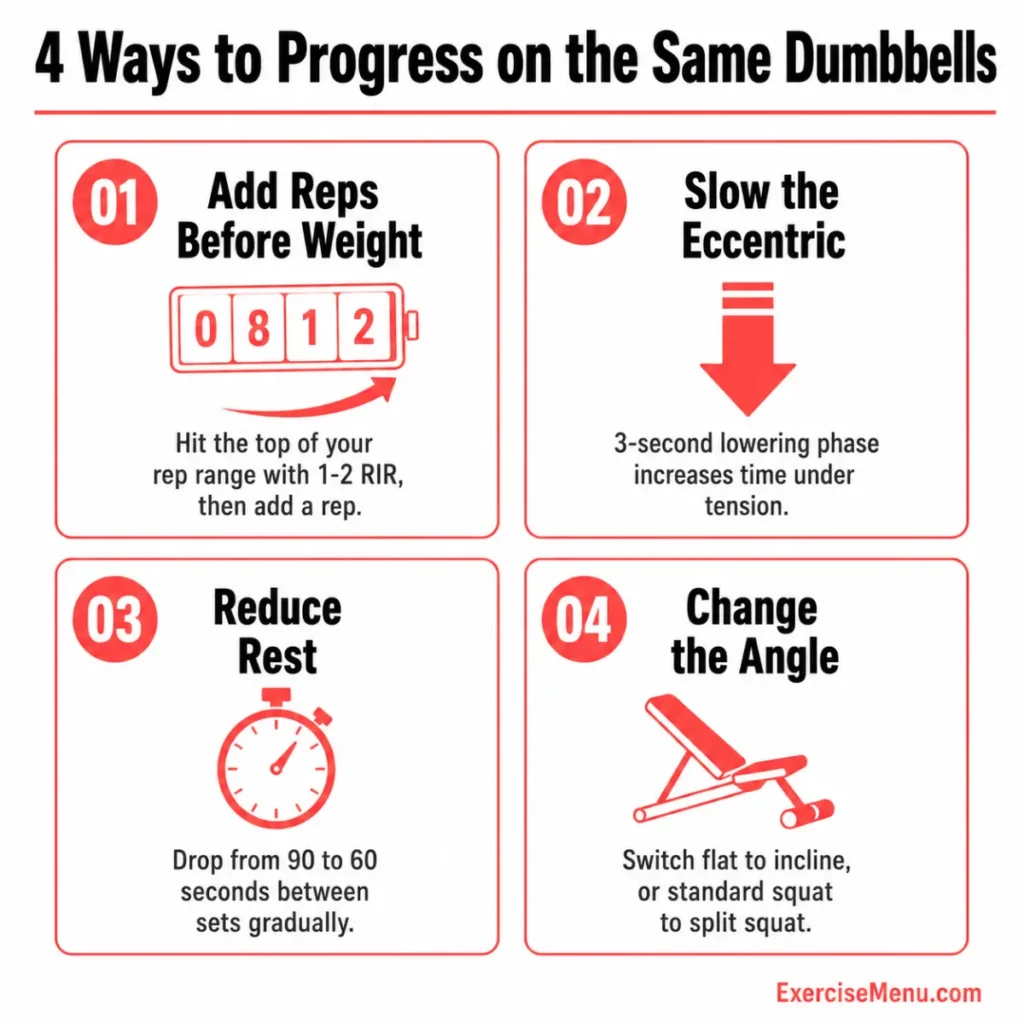 Four ways to apply progressive overload at home without adding more weight