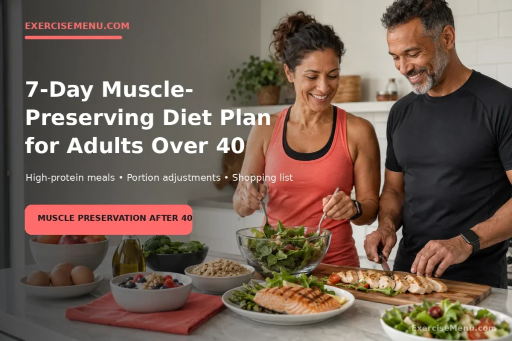 7-Day Diet Plan for Adults Over 40 to Preserve Muscle 7-day muscle preservation diet plan for adults over 40 with balanced protein-rich meals
