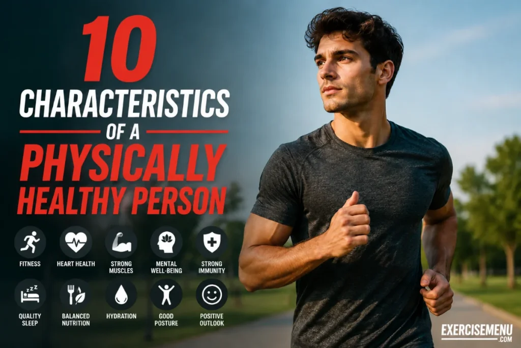 10 Characteristics of a Physically Healthy Person 10 characteristics of a physically healthy person infographic