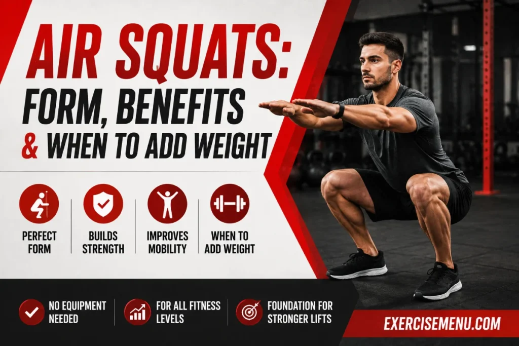 Air Squats: Form, Benefits & When to Add Weight Air squat form, benefits, and when to add weight.