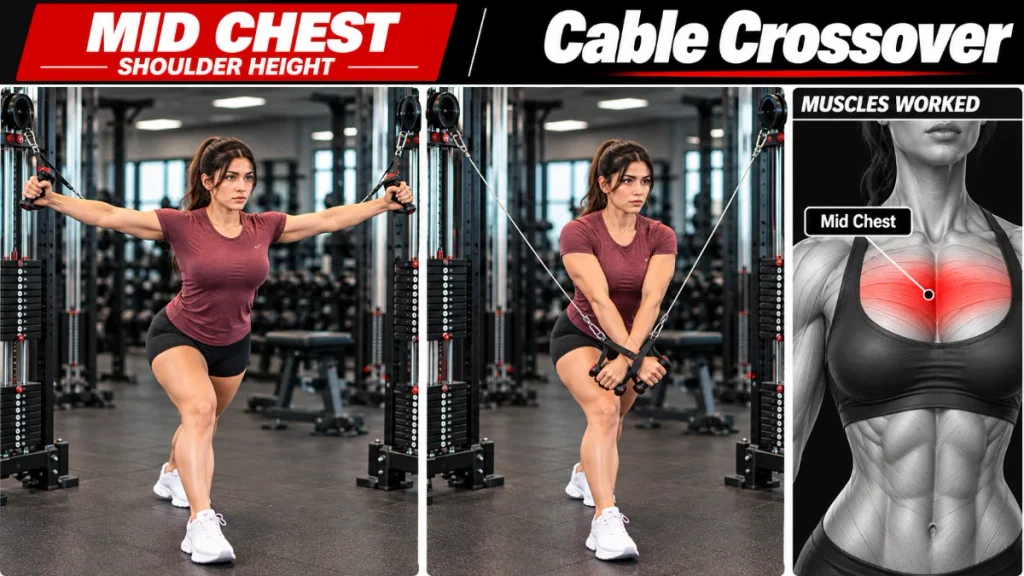 cable crossover mid chest start and finish position